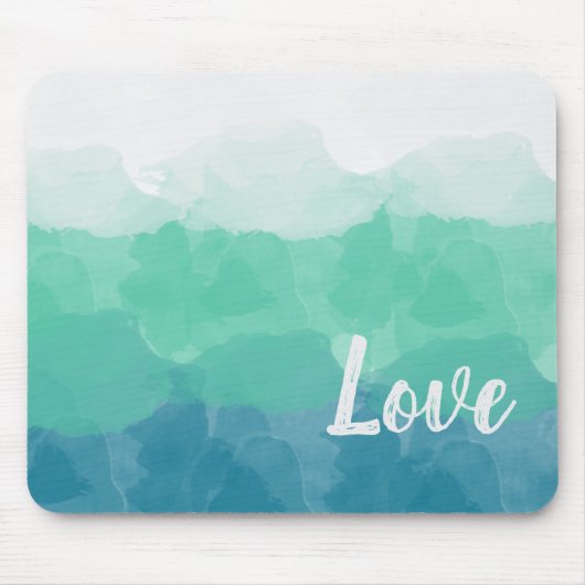 Tapis De Souris Ombre Turquoise Blue et Neo Mint Love (Devant)