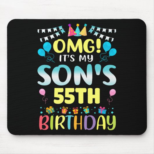 Tapis De Souris Omg Son Mes Fils 55e Anniversaire Doux 55 Ans P (Devant)