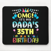 Tapis De Souris Omg Son My Dadas 35e Anniversaire Doux 35 Ans (Devant)