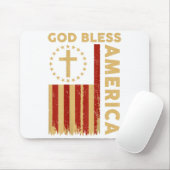 Tapis De Souris On Back God Bless America Patriotic Christian Fait (Avec souris)