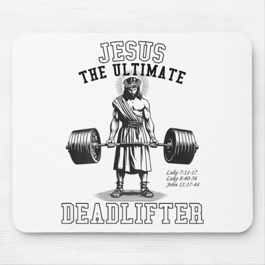 Tapis De Souris (on Back) Jesus The Deadlifter Jesus Deadlifting (Devant)