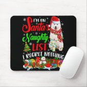 Tapis De Souris On Santas Naughty List Xmas American Eskimo T Shir (Avec souris)