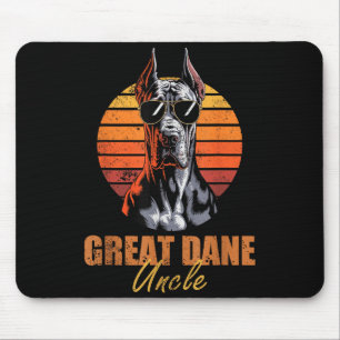 Tapis De Souris Oncle Cool Rétro Grand Danois Drôle Vintage Amour