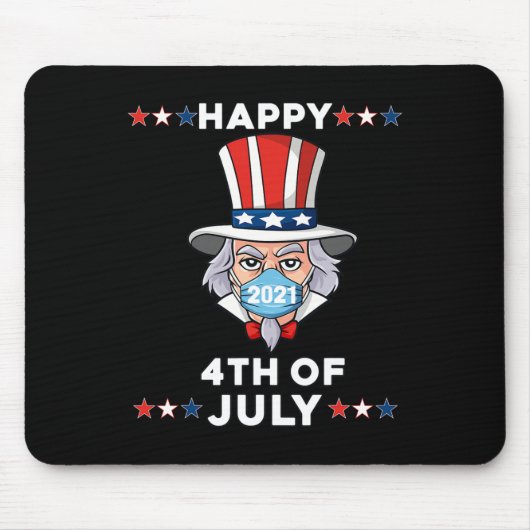 Tapis De Souris Oncle Sam Dans Un Masque 4 juillet 2021 Fun Boys K (Devant)