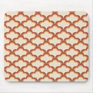 Tapis De Souris Ondes colorées de style rétro motif