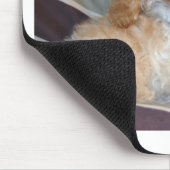 Tapis De Souris Ondulation parlante de chiot de caniche d'abricot (Coin)