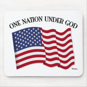Tapis De Souris One Nation Under God with US flag