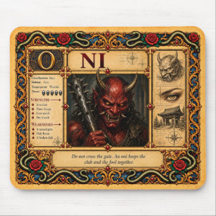 Tapis De Souris Oni, Art du Bestiaire Médiéval