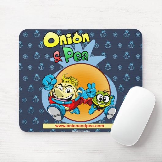 Tapis De Souris Onion et Pea blue mousepad. (Avec souris)