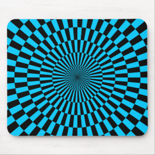 Tapis De Souris Op Art - Ciel bleu et noir