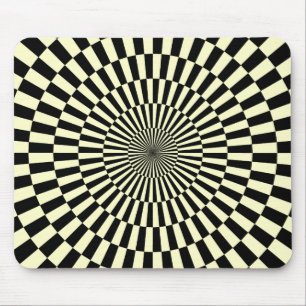 Tapis De Souris Op Art - Crème et noir
