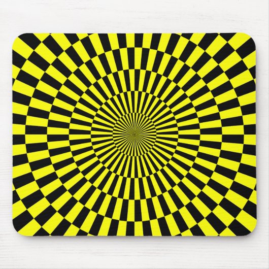 Tapis De Souris Op Art - Jaune et Noir (Devant)
