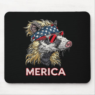 Tapis De Souris Opossum Possum - Patriotique Usa 4 juillet Amériqu