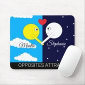 Tapis De Souris Opposés : Soleil & Lune (Avec souris)