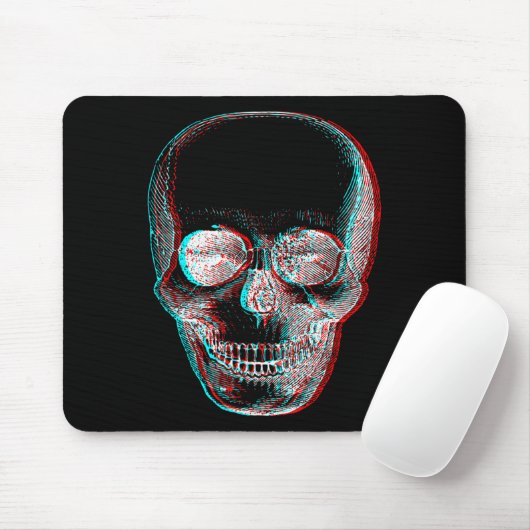 Tapis De Souris Optical Illusion Halloween Skeleton Skull  (Avec souris)