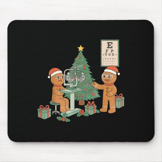 Tapis De Souris Optometry Gingerbread Christmas Optician Sight Squ (Devant)