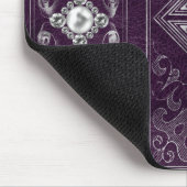 Tapis De Souris Opulence ornée | Fleurir de bijoux pourpre et arge (Coin)