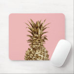 Tapis De Souris Or assez girly élégant et ananas de rose en pastel<br><div class="desc">Ananas élégant et mignon d'or de faux.</div>