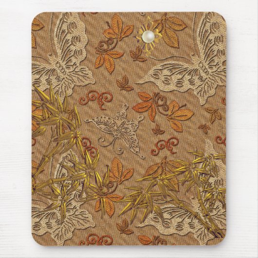Tapis de souris Or Beige Papillon 2 (Devant)