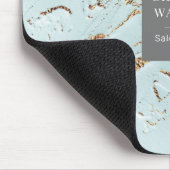 Tapis De Souris or bleu texturé monogramme moderne Mousepad (Coin)