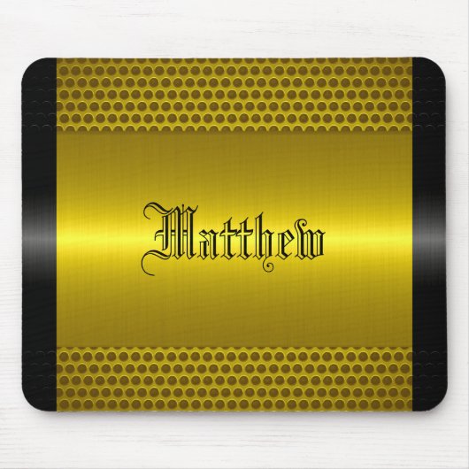 Tapis De Souris Or brillant acier inoxydable look métal (Devant)