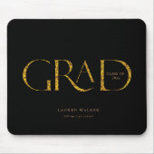 Tapis De Souris or brillant élégant script diplômé (Devant)