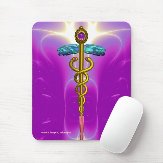 Tapis De Souris OR CADUCEUS Rose Fuchsia (Avec souris)