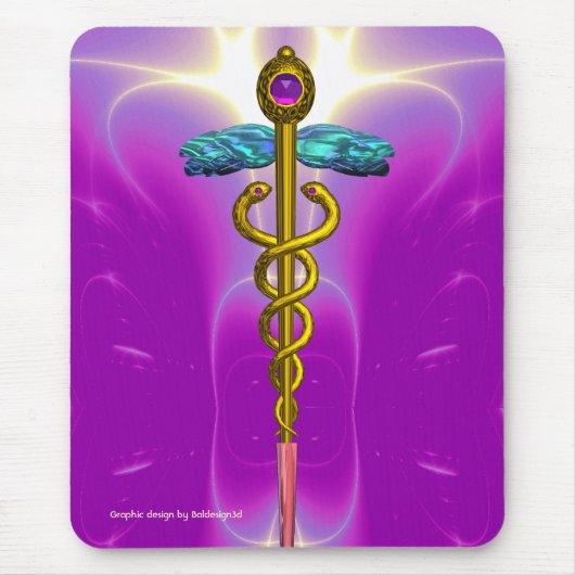 Tapis De Souris OR CADUCEUS Rose Fuchsia (Devant)