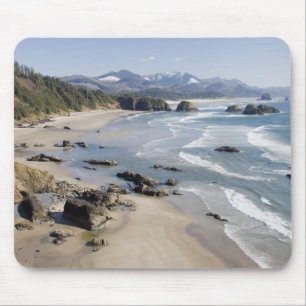 Tapis De Souris OR, côte de l'Oregon, parc d'État d'Ecola, Crescen