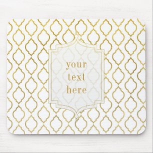 Tapis De Souris Or et blanc arabe marocain Glam élégant