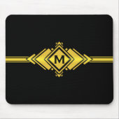Tapis De Souris Or et monogramme noir de ceinture d'art déco (Devant)