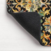 Tapis De Souris Or fleuri sur noir (Coin)
