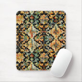 Tapis De Souris Or fleuri sur noir (Avec souris)