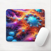 Tapis De Souris Or Foncé & Violet P) Fractale Psychédélique (Avec souris)