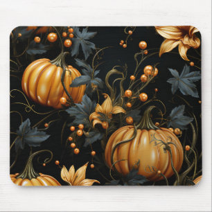 TAPIS DE SOURIS OR HALLOWEEN CITROUILLE DARK VERT FEUILLE