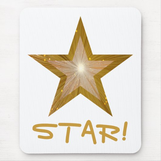 Tapis De Souris Or Star 'STAR' mousepad blanc (Devant)