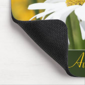 Tapis De Souris Or Vert Et Fleurs Blanches (Coin)