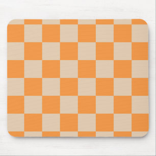 Tapis De Souris Orange À damiers En vichy Motif