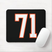 Tapis De Souris Orange And White Srts Number 71 Jersey Uniform Pla (Avec souris)