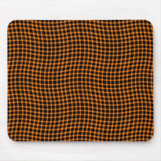 Tapis De Souris Orange Brown Plaid Checker Seamless Pattern (Devant)