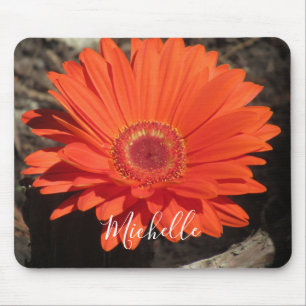 Tapis De Souris Orange Daisy Flower Nom photo
