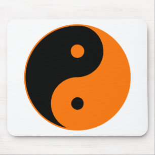 Tapis De Souris Orange de Taijitu de Chinois de signe de Taoism de