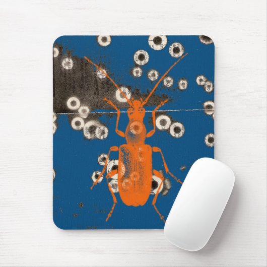 Tapis de souris orange d'insecte (Avec souris)