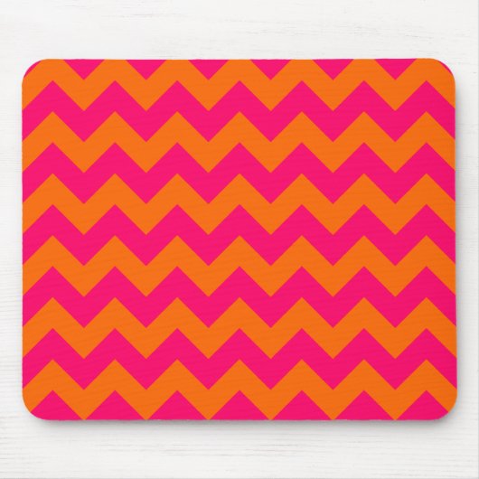 Tapis De Souris Orange et rose en zigzag (Devant)