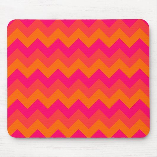 Tapis De Souris Orange et rose zigzag (Devant)