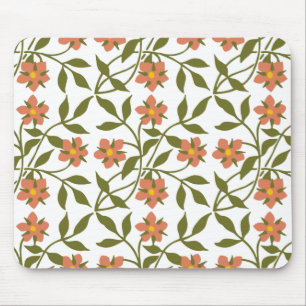 TAPIS DE SOURIS ORANGE FLEURS