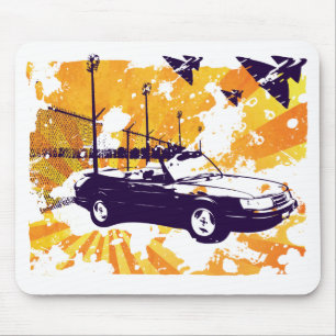 Tapis De Souris orange grunge convertible de mousepad de 900 turbo