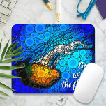 Tapis De Souris Orange Jellyfish Blue Ocean Go with Flow Script<br><div class="desc">"Va avec le flux." Prenez une leçon de cette méduse jaune orangé flottant dans l'océan bleu turquoise et laissez la vie suivre son cours chaque fois que vous utilisez cette photo mousepad incroyablement chic et vibrante. Faites un grand cadeau pour vous-même ou quelqu'un de spécial! Vous pouvez facilement personnaliser ce...</div>