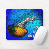 Tapis De Souris Orange Jellyfish Blue Ocean Go with Flow Script (Avec souris)
