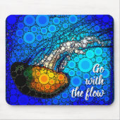 Tapis De Souris Orange Jellyfish Blue Ocean Go with Flow Script (Devant)